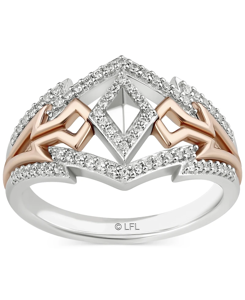 Star Wars Wonder Fine Jewelry Diamond Ahsoka Ring (1/4 ct. t.w.) Sterling Silver & Rose Gold-Plate