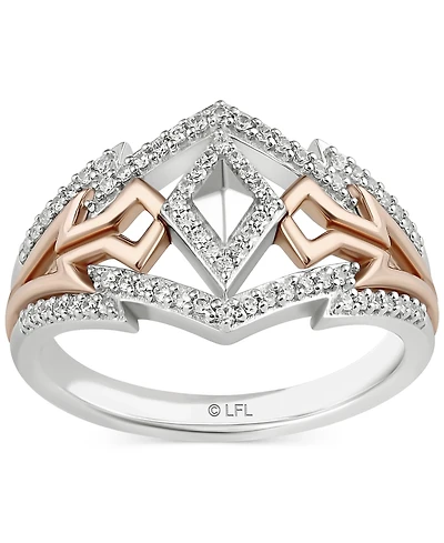 Star Wars Wonder Fine Jewelry Diamond Ahsoka Ring (1/4 ct. t.w.) Sterling Silver & Rose Gold-Plate