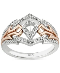 Star Wars Wonder Fine Jewelry Diamond Ahsoka Ring (1/4 ct. t.w.) Sterling Silver & Rose Gold-Plate
