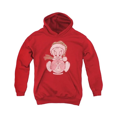 Looney Tunes Youth Tweey Globe Pull Over Hoodie / Hooded Sweatshirt