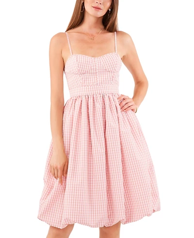 1.state Women's Gingham Bubble Hem Dress