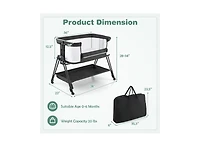 Slickblue Girls Portable Bedside Sleeper for Baby with 7 Adjustable Heights
