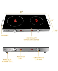 MegaChef 1700 Watts Ceramic Infrared Double Electric Cooktop