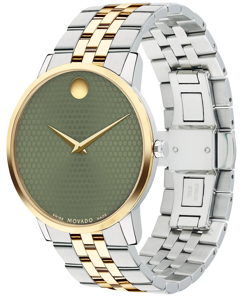 Movado Men's Swiss Museum Classic Gold Pvd Stainless Steel Bracelet Watch 40mm