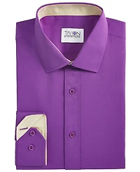 Tayion Collection Men's Slim-Fit Gold Trim Solid Dress Shirt
