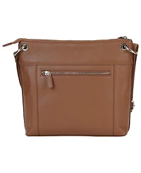 Mancini Pebble Trish Leather Crossbody Handbag with Organizer