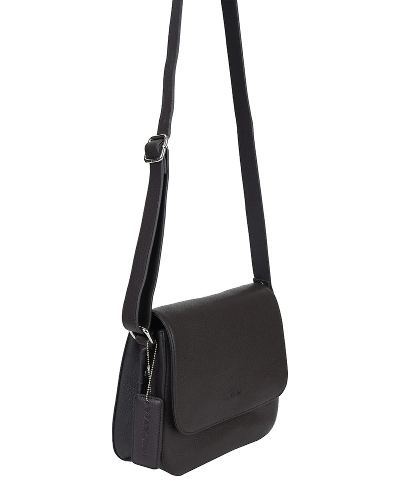 Mancini Pebble Alison Leather Crossbody Handbag