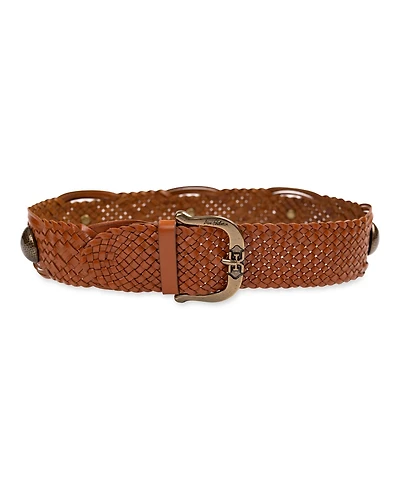 Sam Edelman Women's Western Leather Braided Concho Belt