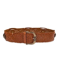 Sam Edelman Women's Western Leather Braided Concho Belt