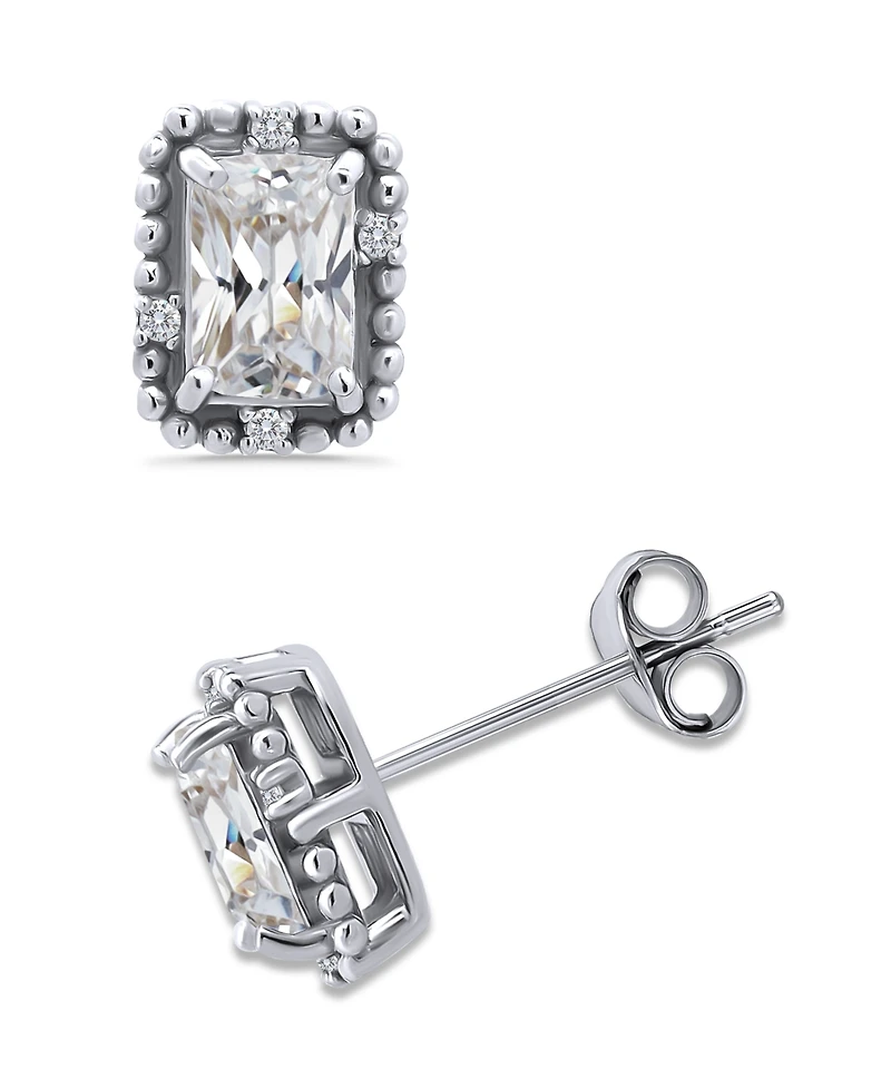 Giani Bernini Cubic Zirconia Bead Frame Stud Earrings in 18k Gold-Plated Sterling Silver, Created for Macy's