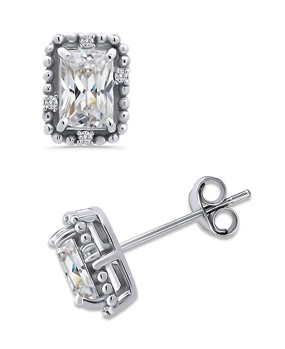Giani Bernini Cubic Zirconia Bead Frame Stud Earrings in 18k Gold-Plated Sterling Silver, Created for Macy's