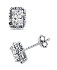 Giani Bernini Cubic Zirconia Bead Frame Stud Earrings in 18k Gold-Plated Sterling Silver, Created for Macy's