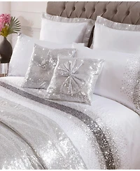 By Caprice Home Hollywood Bow Sequin Rouched Pair of Bedroom Cushions