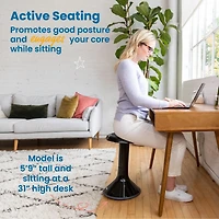 ECR4Kids Ace Active Core Engagement Wobble Stool, 20-Inch Seat Height, Black