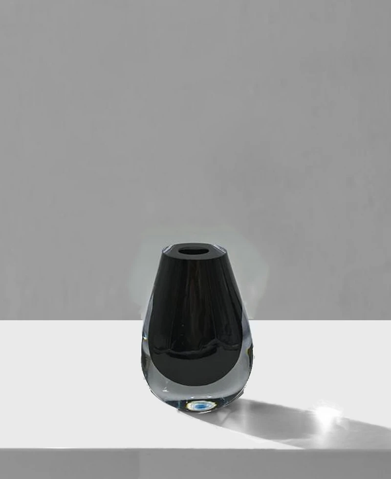 Vivience 6.5"H Black Glass Bud Vase