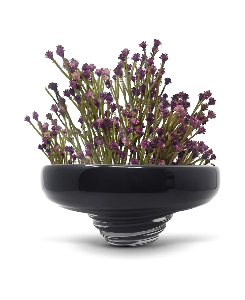 Vivience 10.75"D Black Glass Centerpiece Bowl