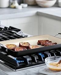 GreenPan Rio Healthy Ceramic Nonstick 18" x 11" Double Burner Griddle Pan