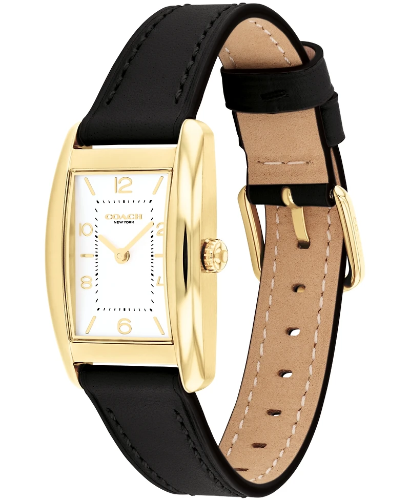 Coach Women's Reese Black Leather Watch 24mm
