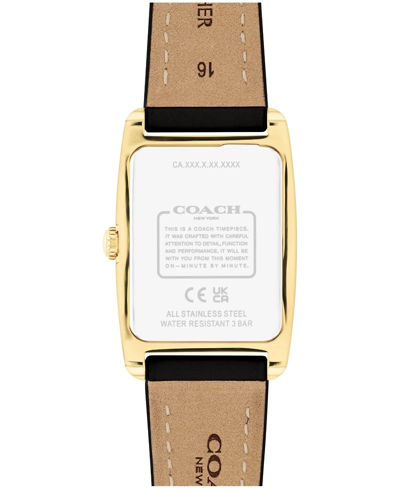 Coach Women's Reese Black Leather Watch 24mm