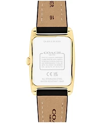 Coach Women's Reese Black Leather Watch 24mm