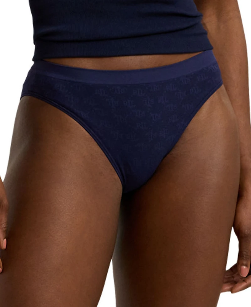 Lauren Ralph Monogram Mesh Jacquard 3-Pack Bikini Underwear, 4L0185