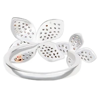 Suzy Levian Sterling Silver Pink Sapphire & Created White Half Moon Cluster Flower Pendant