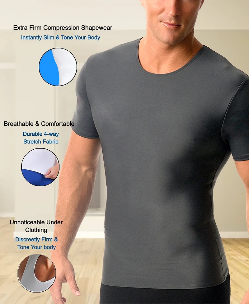 Instaslim Men's Compression Activewear Short Sleeve Crewneck T-shirt