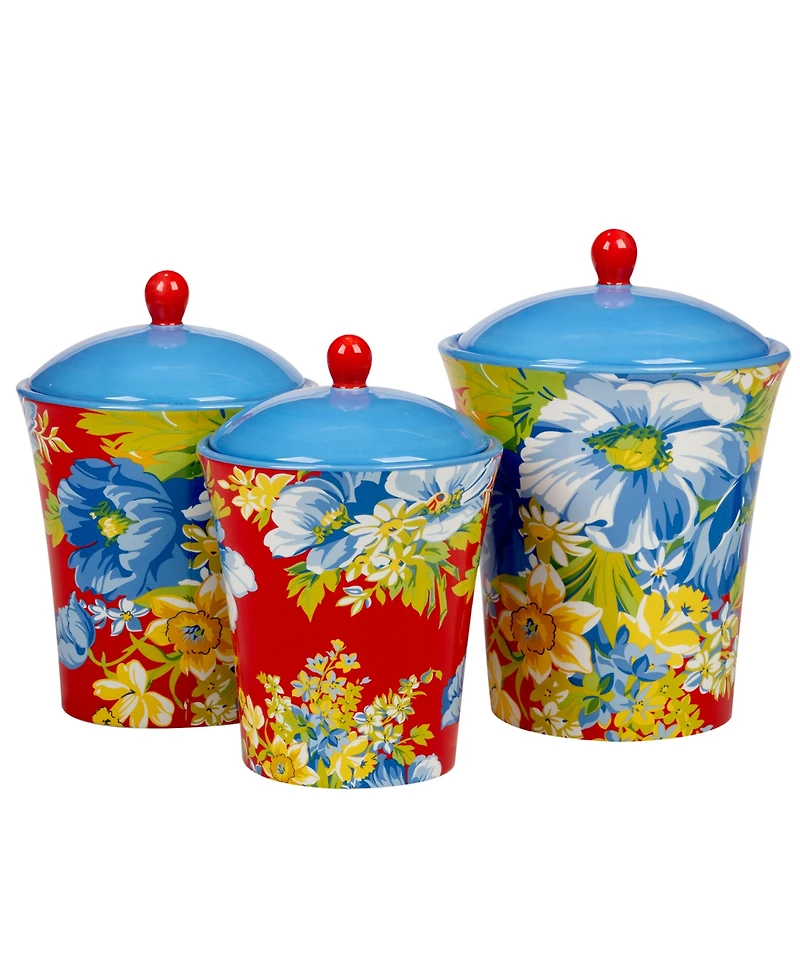 Certified International Blossom Set of 3 Canisters