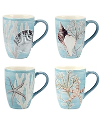 Certified International Beyond the Shore Set of 4 Mugs