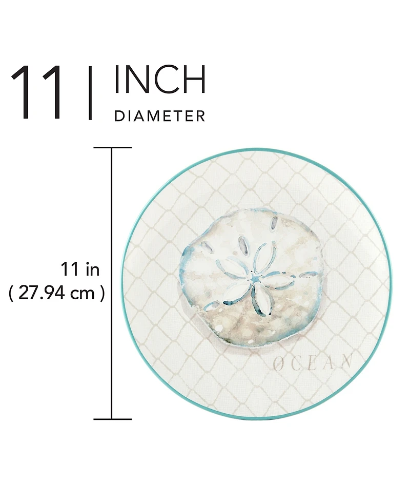 Certified International Ocean View Set of 4 Dinner Plates