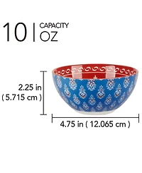 Certified International Panache Set of 6 All Purpose Bowls, 4.75" 6 Asst