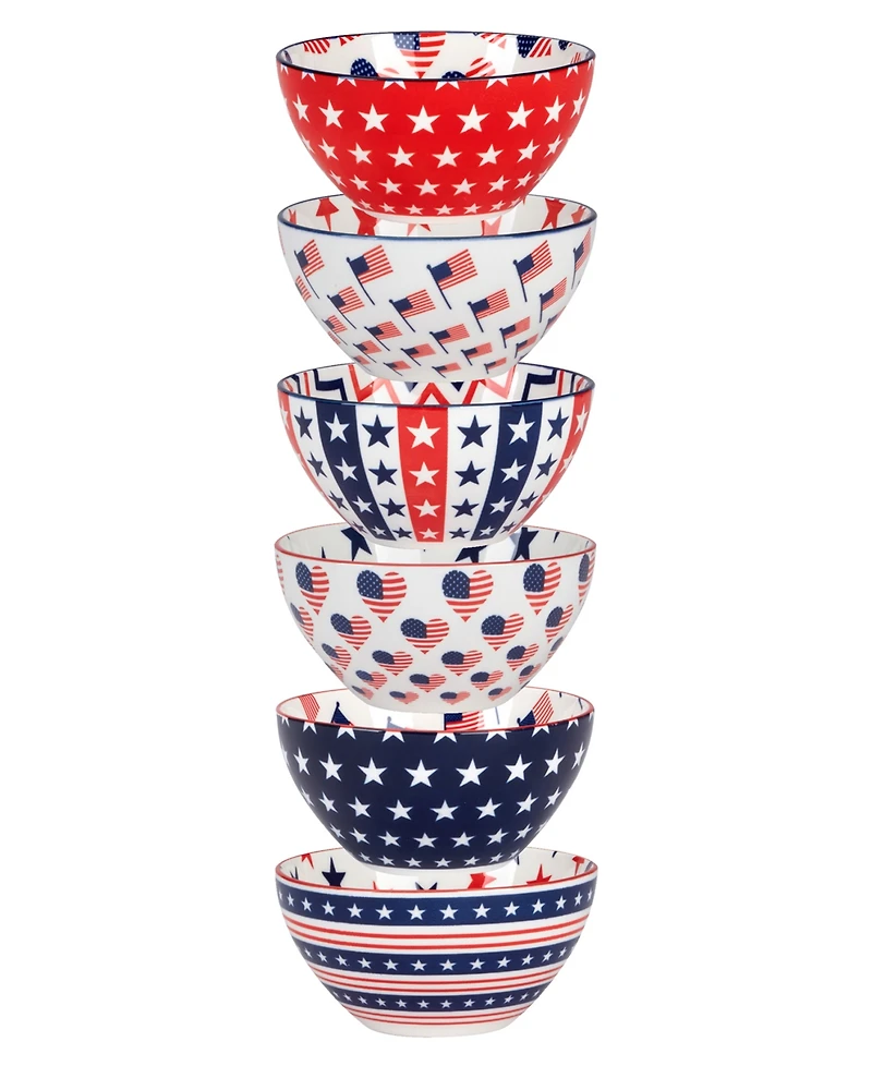 Certified International Patriotic Set of 6 Bowls