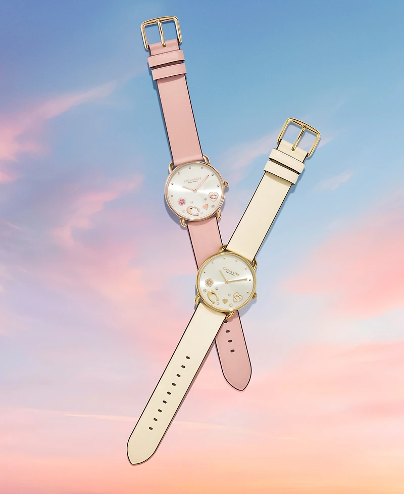 Coach Women's Elliot Chalk Leather Strap Watch 36mm
