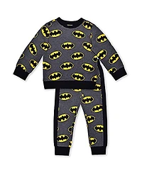 Little Boys and Girls Gray Batman Pullover Sweatshirt Joggers Set