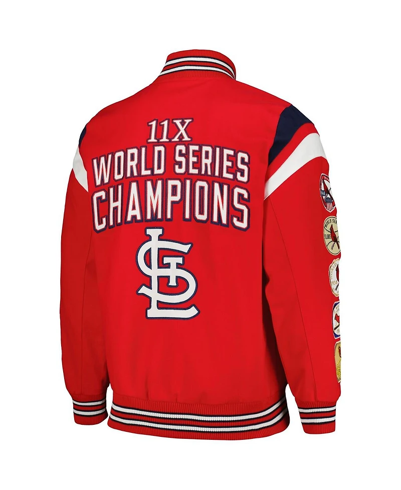 Men's G-iii Sports by Carl Banks Red St. Louis Cardinals Quick Full-Snap Varsity Jacket