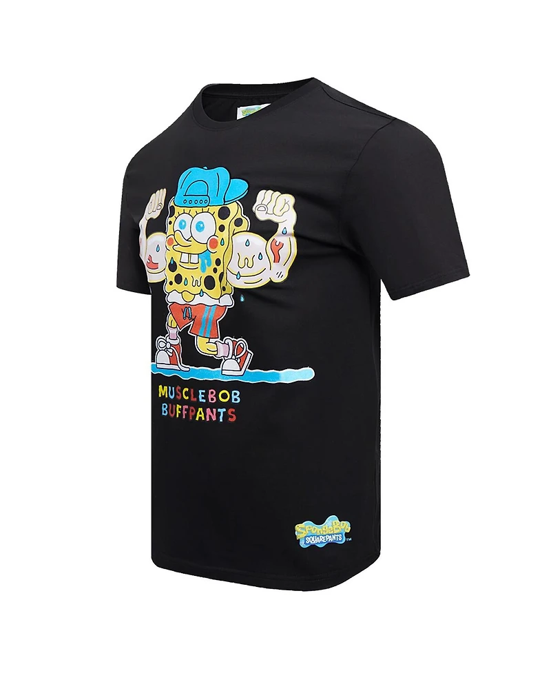 Men's Freeze Max Black SpongeBob SquarePants Musclebob Buffpants T-shirt