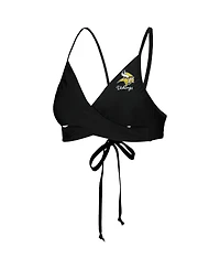 Women's G-iii 4Her by Carl Banks Black Minnesota Vikings Hall of Fame Bikini Top