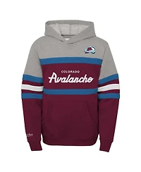 Big Boys Mitchell & Ness Burgundy Colorado Avalanche Head Coach Pullover Hoodie