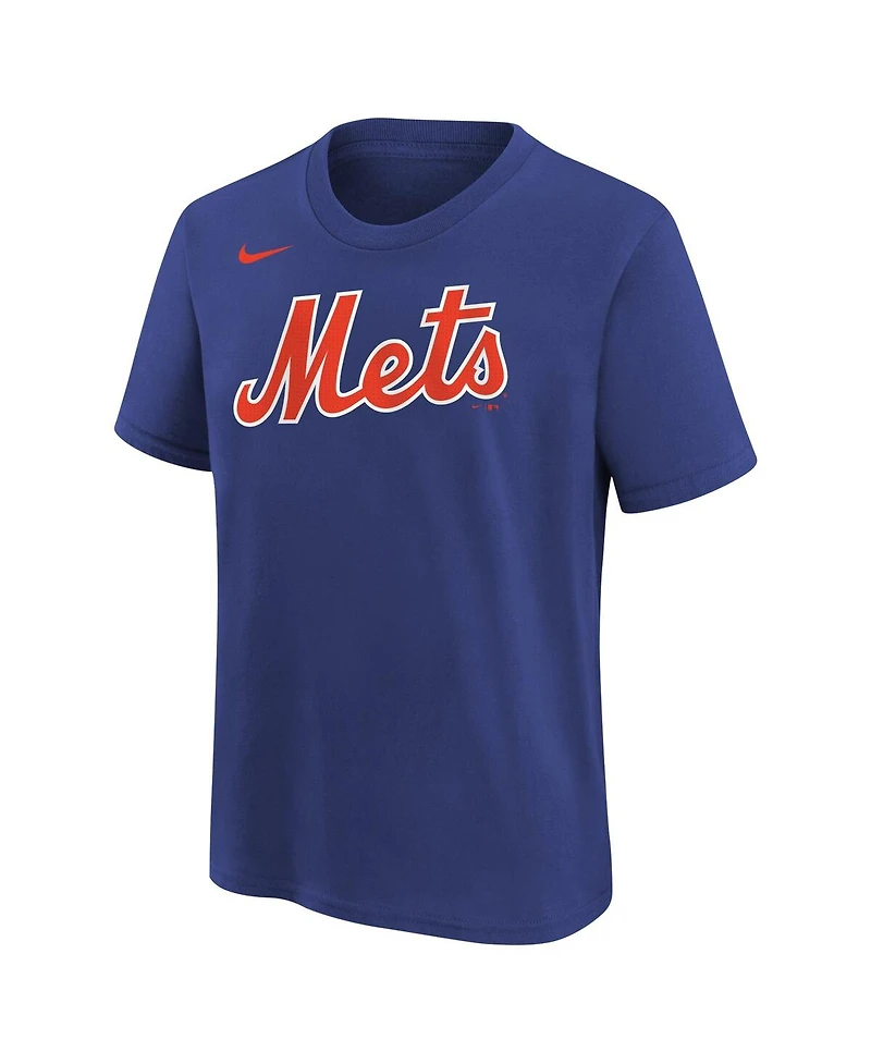 Big Boys Nike Francisco Lindor Royal New York Mets Home Player Name and Number T-shirt