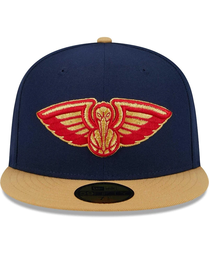 Men's New Era Navy, Gold New Orleans Pelicans Gameday Gold Pop Stars 59FIFTY Fitted Hat