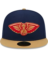 Men's New Era Navy, Gold New Orleans Pelicans Gameday Gold Pop Stars 59FIFTY Fitted Hat
