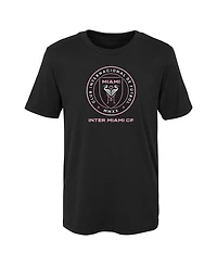 Little Boys and Girls Black Inter Miami Cf Primary Logo T-shirt