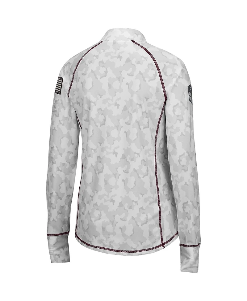Women's Colosseum Camo Mississippi State Bulldogs Oht Military-Inspired Appreciation Officer Arctic Lightweight Quarter-Zip Top