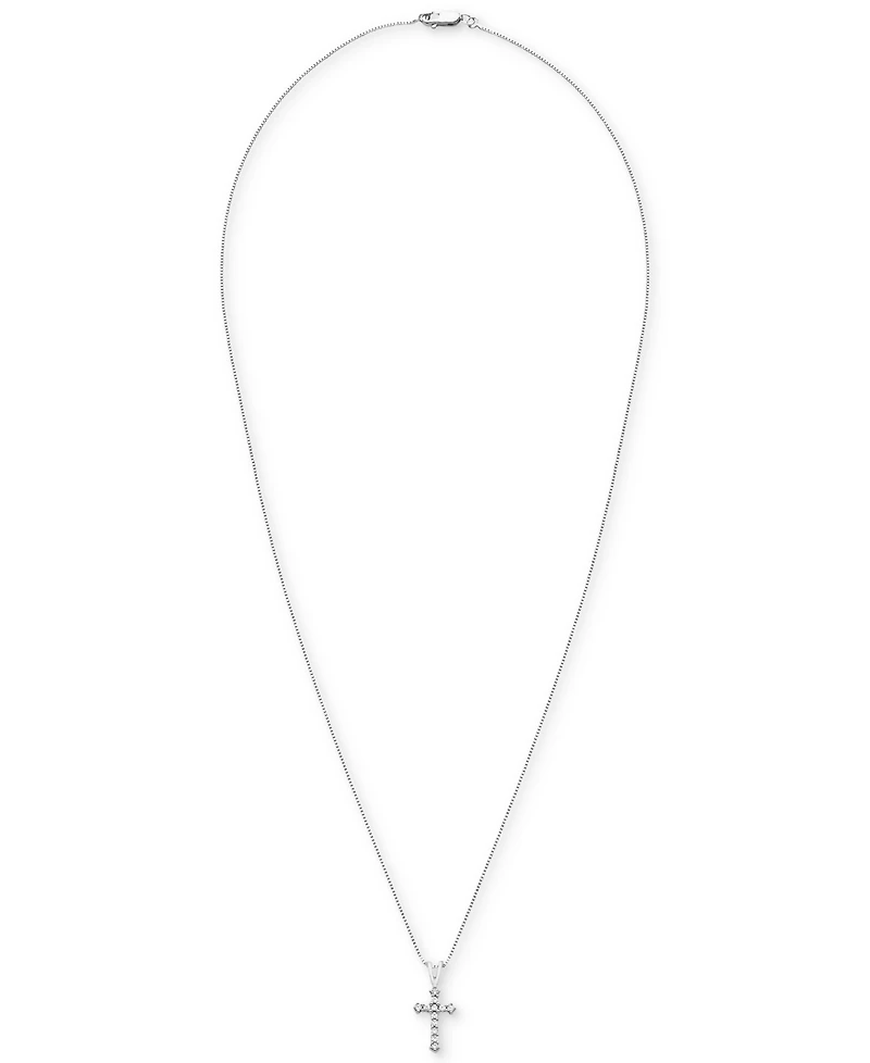 Diamond Cross 18" Pendant Necklace (1/10 ct. t.w.) 14k Gold