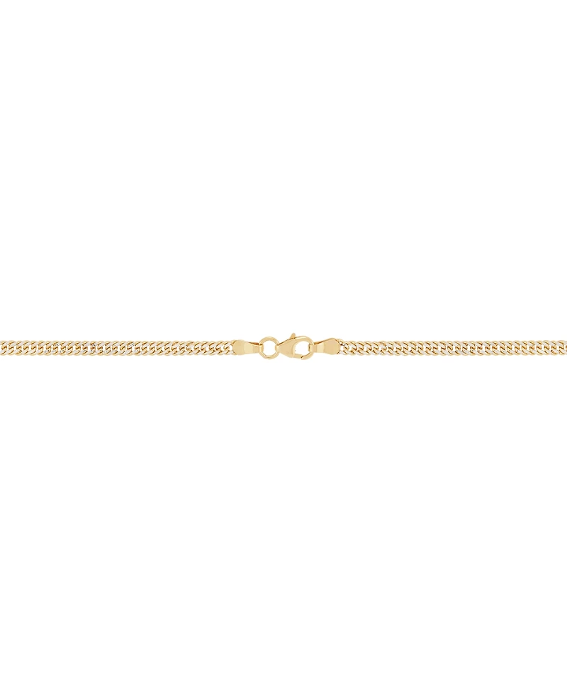 Lightweight Polished Two-Tone Double Curb Link 18" Chain Necklace (3-1/5mm) in 10k Gold