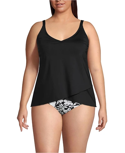 Lands' End Plus Tulip Hem Tankini Top