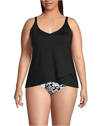 Lands' End Plus Tulip Hem Tankini Top