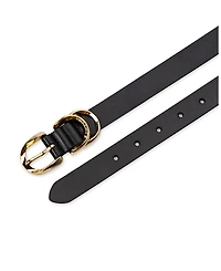Cole Haan Women's Genuine Leather Sculptured Harness Buckle Belt