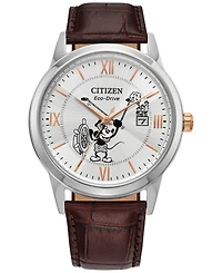 Citizen Eco-Drive Men's Steamboat Willie 1928 Brown Leather Strap Watch 40mm