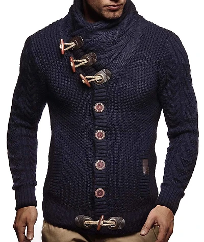 Leif Nelson Men's Knitted Turtleneck Jacket